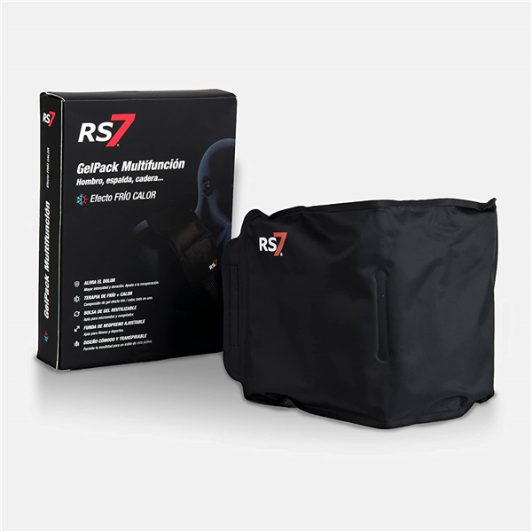 RS7 Gel Pack Multifunción - Espalda, Hombros y Abdomen efecto Frío/Calor, Negro