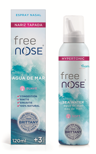 Free Nose® Agua de Mar Hipertónica Fuerza Media espray nasal 120ml