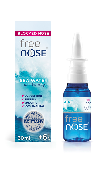 Free Nose® Agua de Mar Hipertónica +6 años espray nasal 30ml