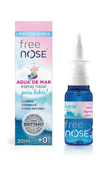 Free Nose® Agua de Mar Isotónica Pediátrica espray nasal 30ml